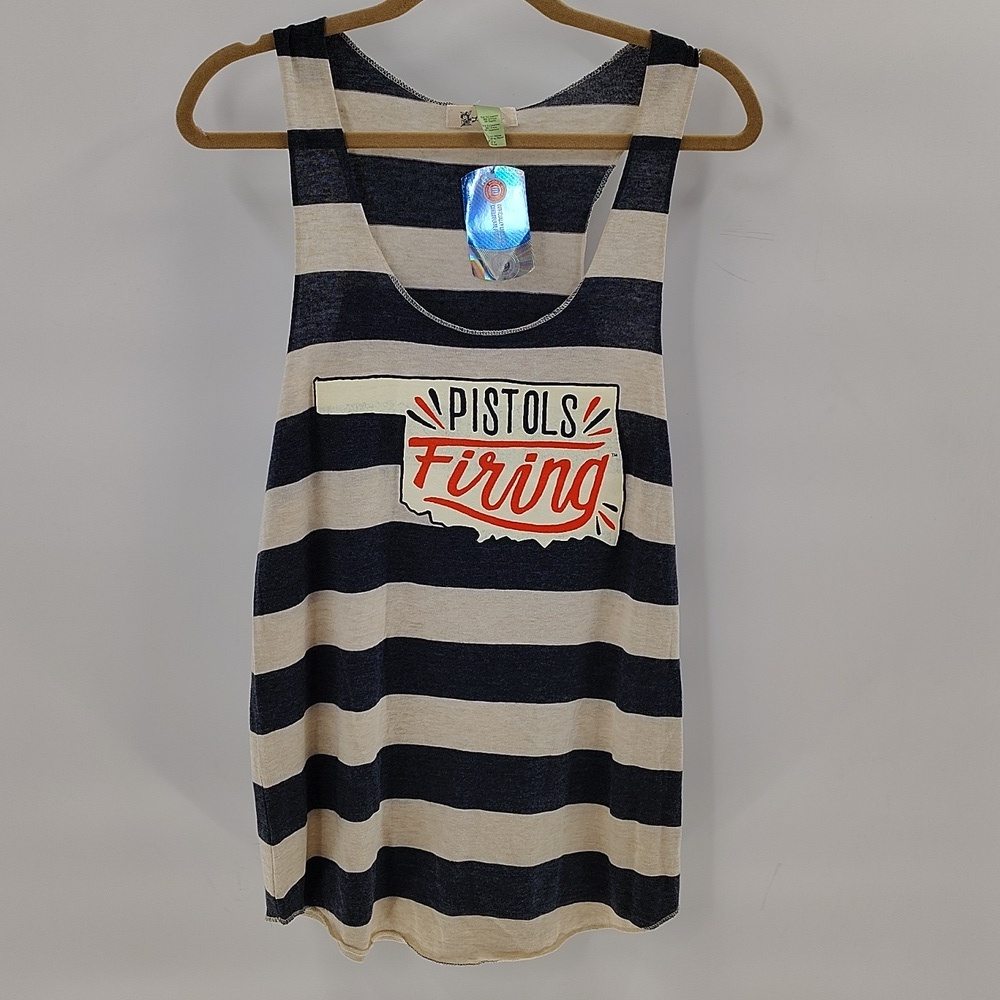 Lucy Lu OSU COWBOYS Top Size XL Pistols Firing Stripe Oklahoma Sleeveless